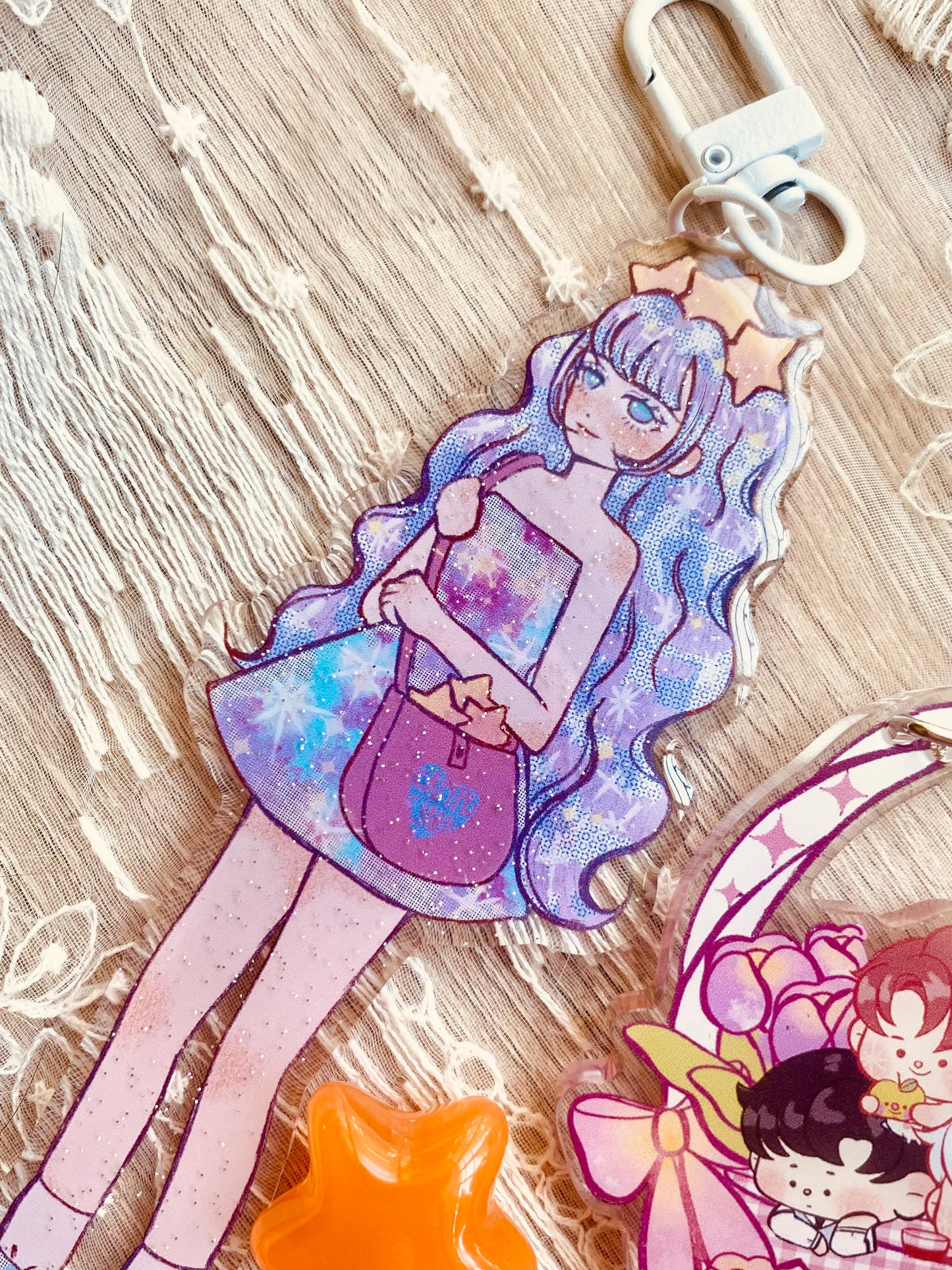 Pommella and Lunella keychain