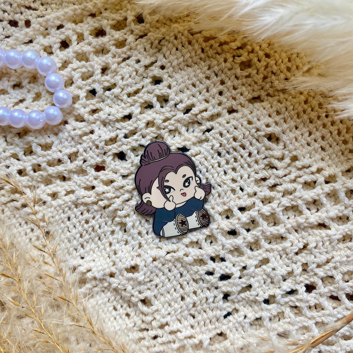 sorcerer who eats weird stuffs enamel pin