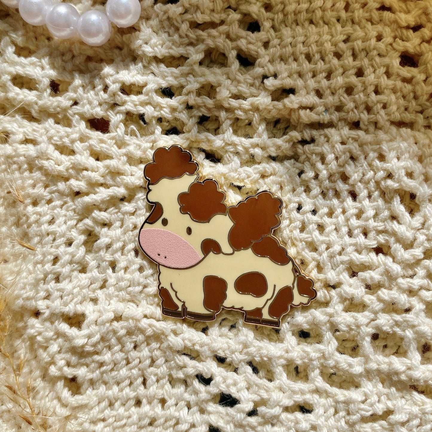 cow enamel pin