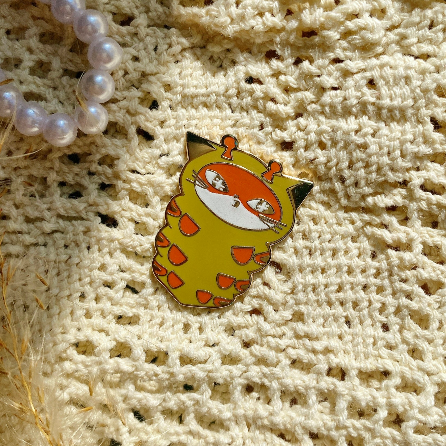 catterpillar enamel pin