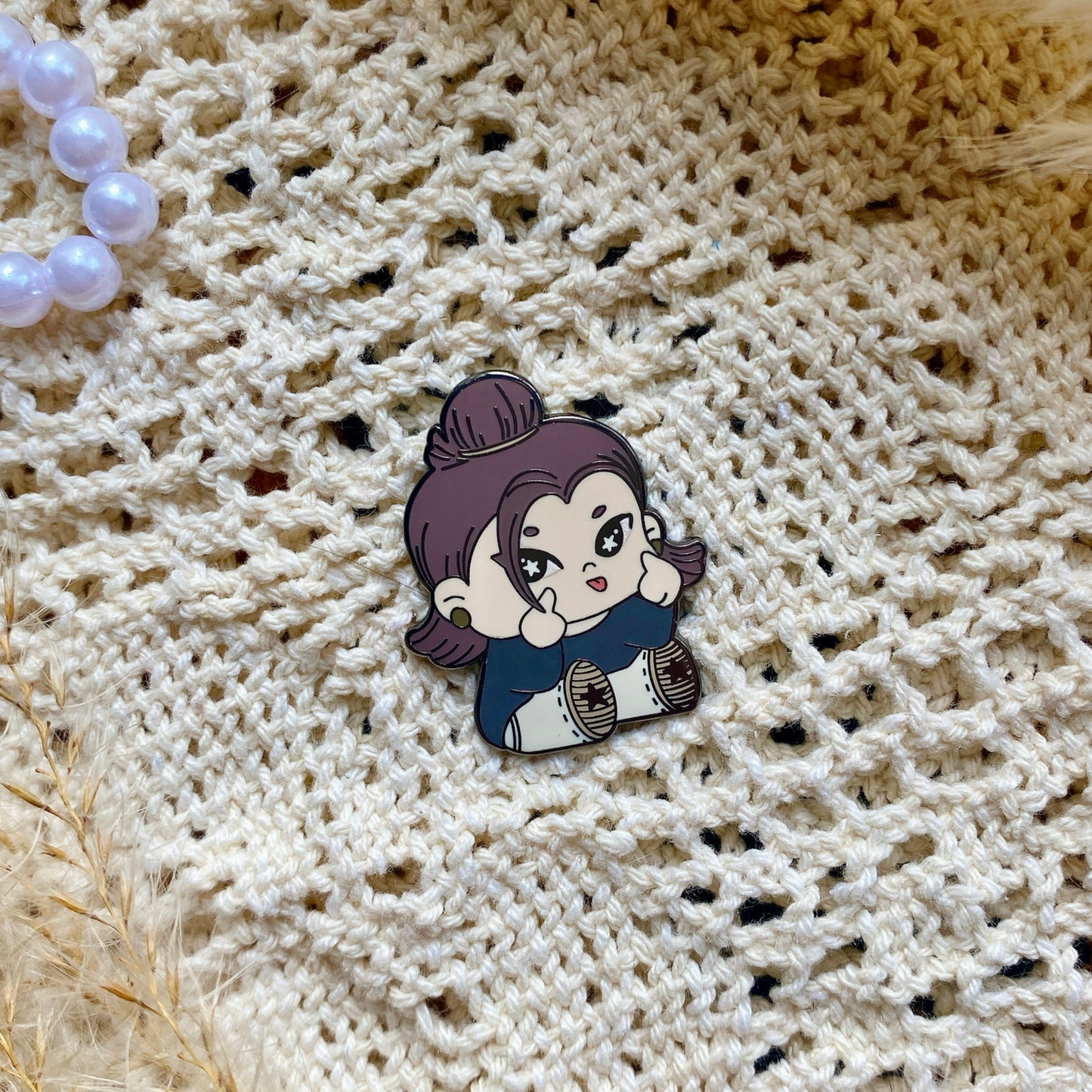 sorcerer who eats weird stuffs enamel pin