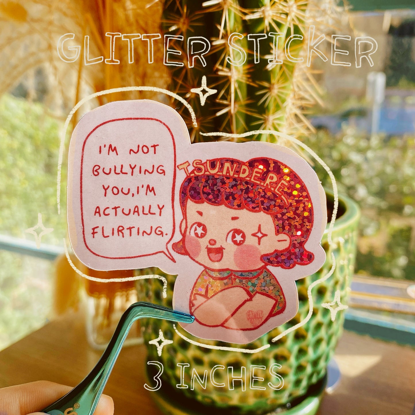 Valentine's day glitter vinyl sticker