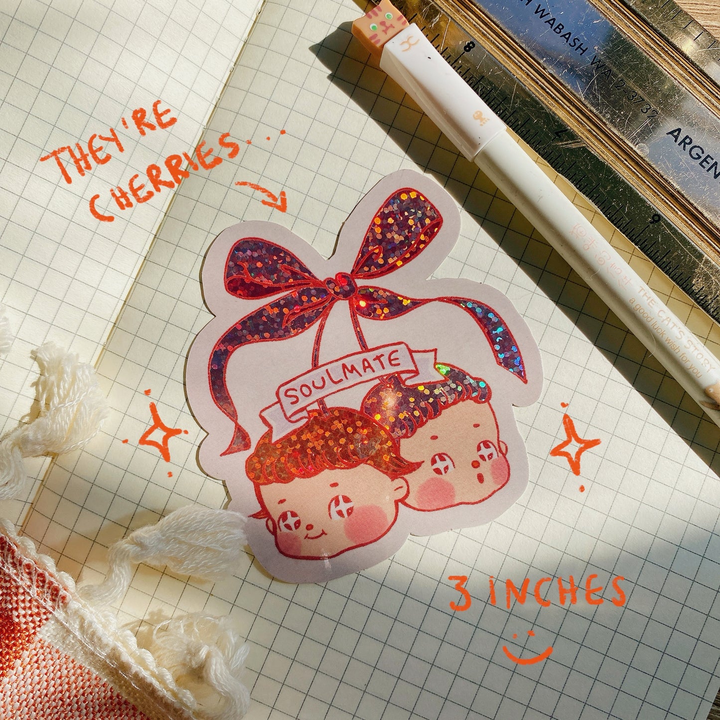 Valentine's day vinyl glitter sticker soulmate babies