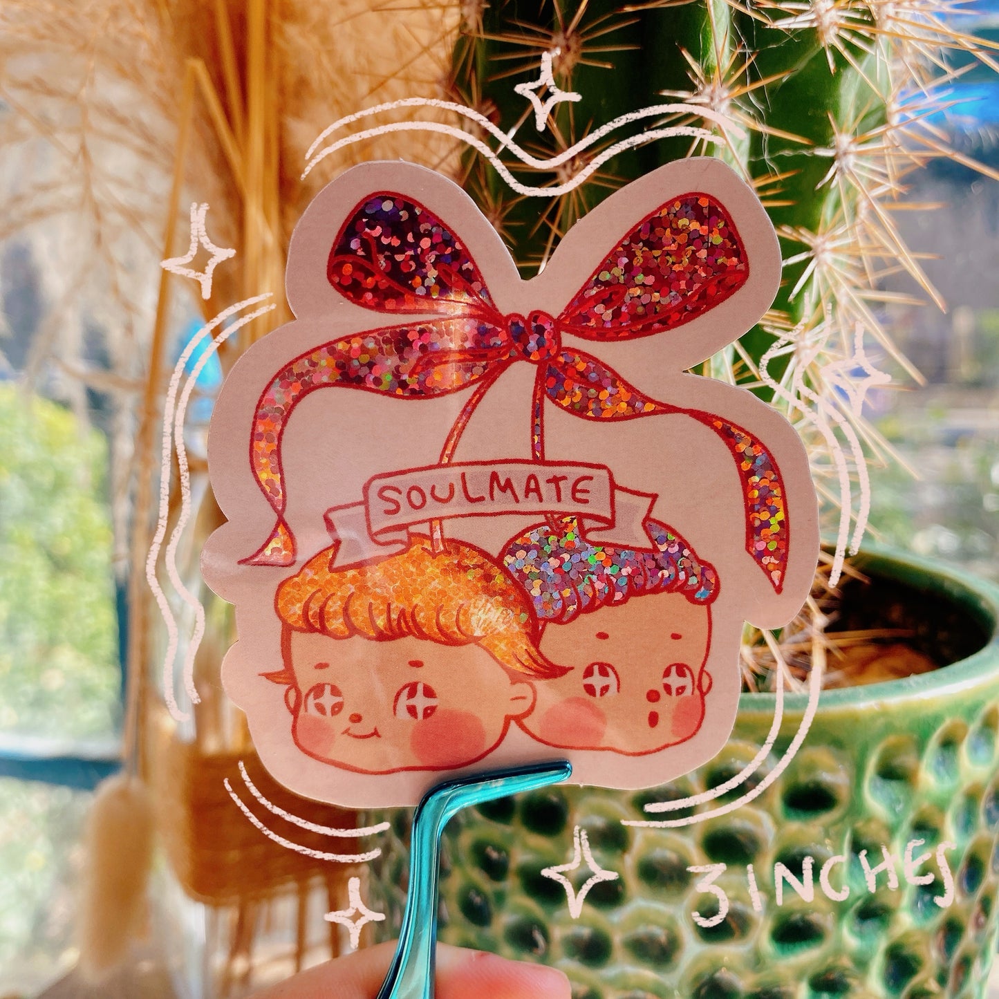Valentine's day vinyl glitter sticker soulmate babies