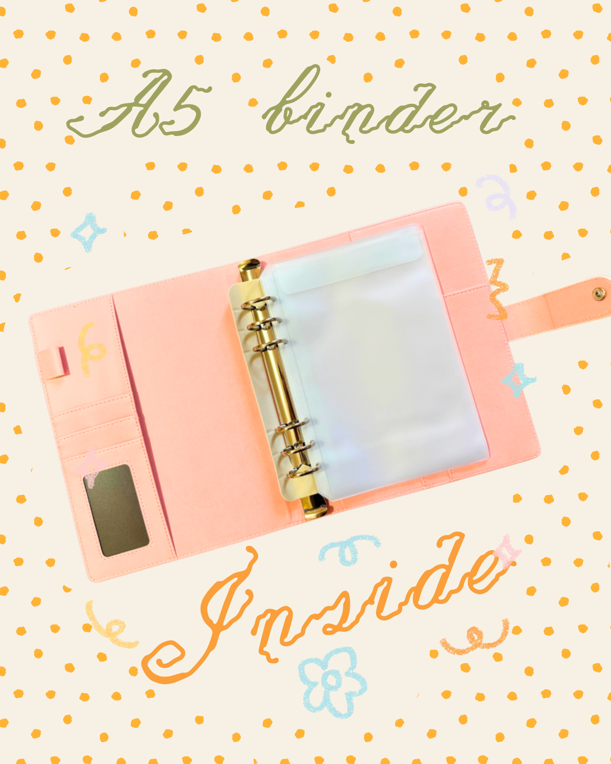 A5 PU leather binder with 10 inserts