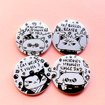 sorcerer kitty rounded button pins