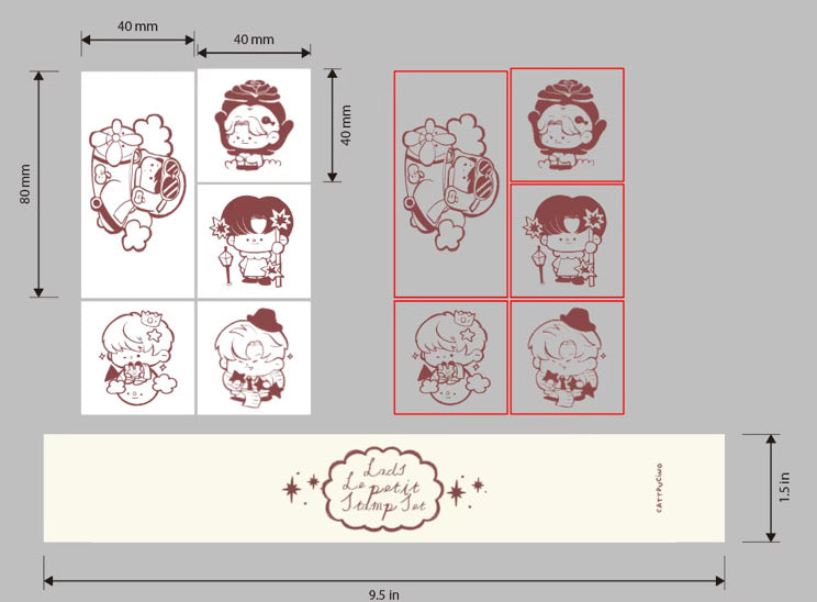 PREORDER Lads le petit stamp set