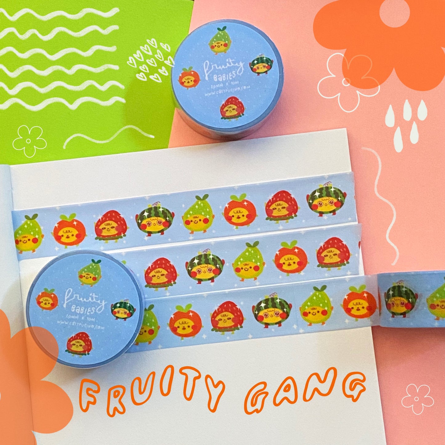 fruit babies washi tape