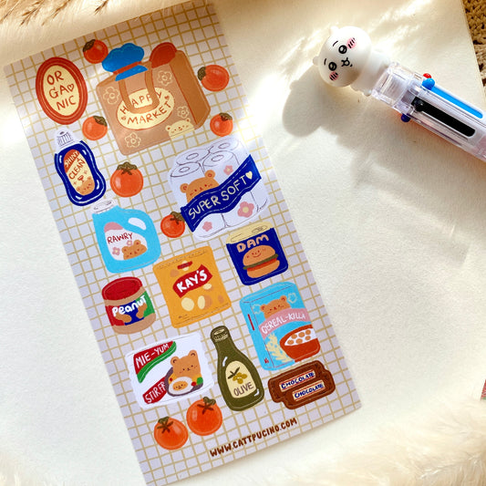 grocery trip sticker sheet